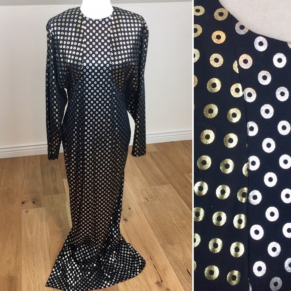 Vintage Dresses & Skirts - Vintage 80's Cocktail Lounge Maxi Black Dress